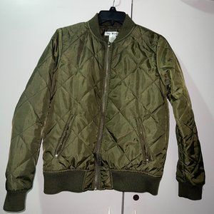 Say What ? Olive Green Quilted Bomber Jacket Size Sm